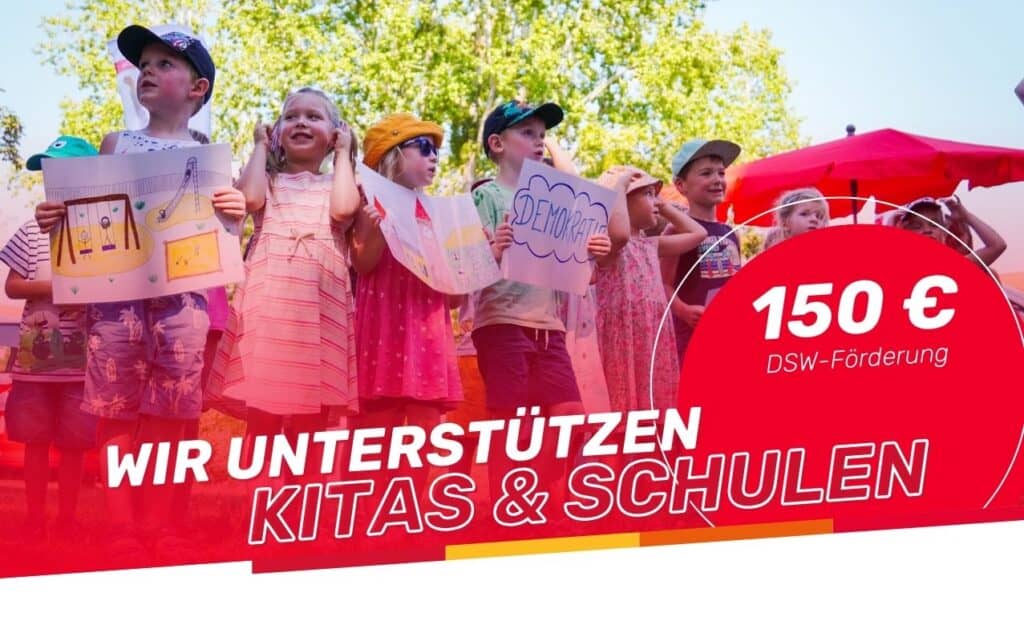 DSW-Sportförderung - Wir fördern mit 150,00 € Sport in Kitas und Schulen in Magdeburg