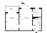 Grundriss - Für Sie in Sanierung! – 2-Raumwohnung mit großem Balkon