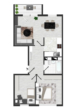 Grundriss - 3-Raumwohnung mit Balkon lädt zum Entspannen ein
