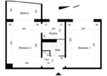 Grundriss - Top 2-Raumwohnung in ruhiger Lage mit schönem Balkon