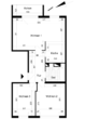 Grundriss - 3-Raumwohnung mit Wohnküche